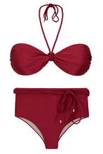 Charger l'image dans la galerie, Product Front: Rio De Sol Ensemble Set Shimmer-Divino Twist Belted-High-Waist