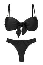 Charger l'image dans la galerie, Product Front: Rio De Sol Ensemble Set Shimmer-Black Bandeau-No Nice-Fio

