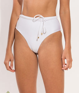 Image 11: Rio De Sol Bas Bottom Shimmer-White Belted-High-Waist