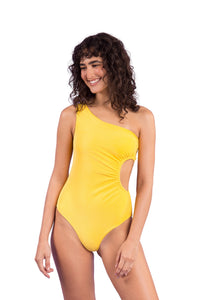 Model Front: Rio De Sol Une Pièce Malibu-Yellow Maeve