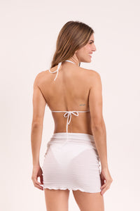 Model Back: Rio De Sol Jupe De Page Memphis-White Mini Skirt Ruched