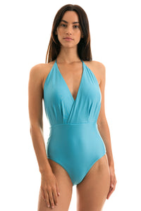 Model Front: Rio De Sol Une Pièce Orvalho Transpassado