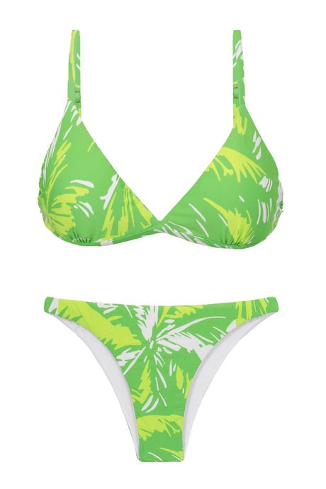 Product Front: Rio De Sol Ensemble Set Green-Palms Tri-Fixo Leblon