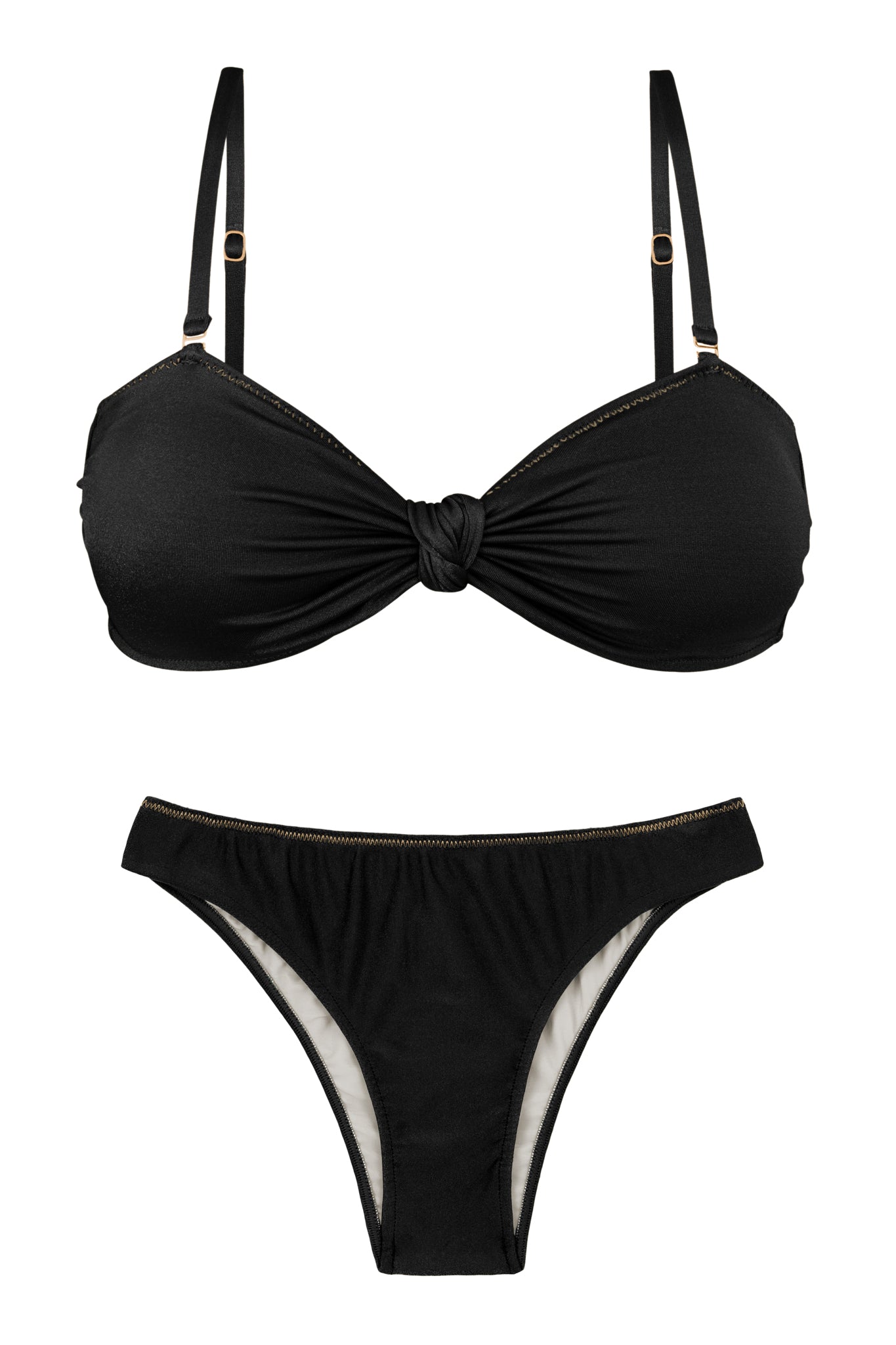 Product Front: Rio De Sol Ensemble Set Shimmer-Black Bandeau-Joy Essential