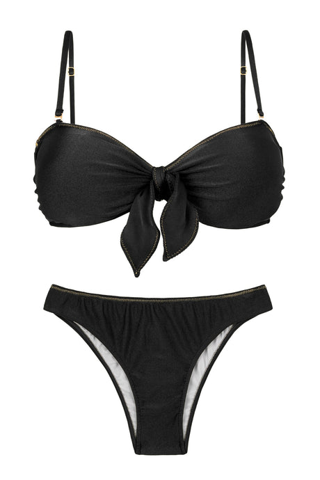 Product Front: Rio De Sol Ensemble Set Shimmer-Black Bandeau-No Essential