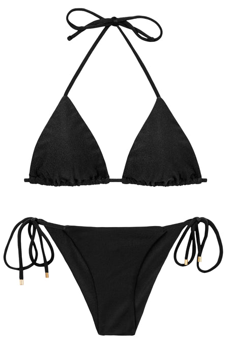 Product Front: Rio De Sol Ensemble Set Shimmer-Black Tri-Inv Cheeky-Tie