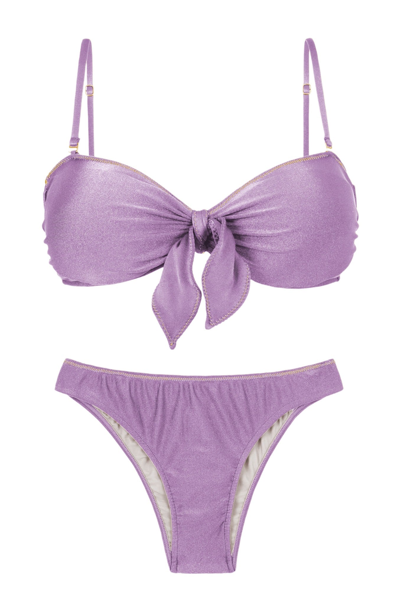 Product Front: Rio De Sol Ensemble Set Shimmer-Harmonia Bandeau-Knot Essential