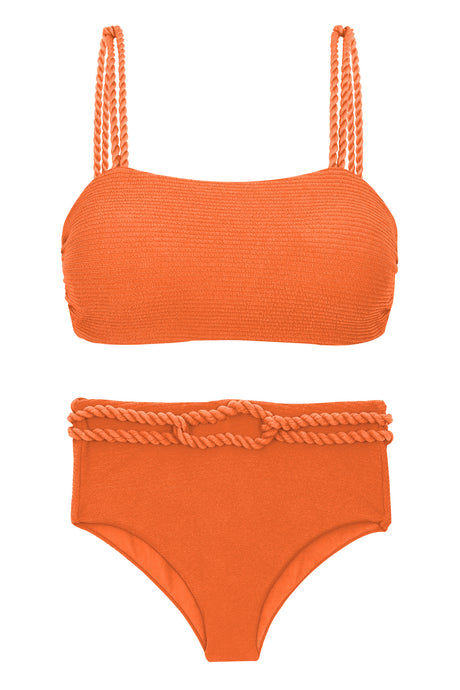 Product Front: Rio De Sol Ensemble Set St-Tpz-Tangerina Reto Hotpant-High