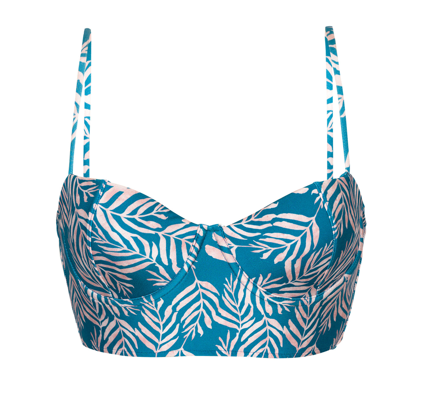 Product Front: Rio De Sol Haut Top Palms-Blue Balconet-Anna